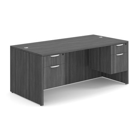 OFFICESOURCE OS Laminate Collection Double 3/4 Pedestal Desk - 71'' x 36'' DBLHDPL101CG